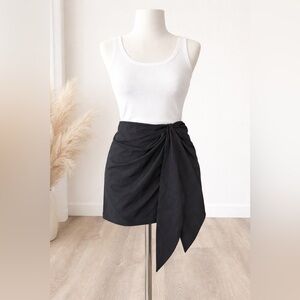 Zara Black Mini Skirt with Knot Detail